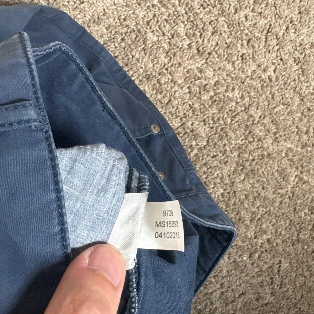 Peter Millar Mens 34x34 Navy Blue 5-Pocket Sateen Straight Leg Pants MS15B93
